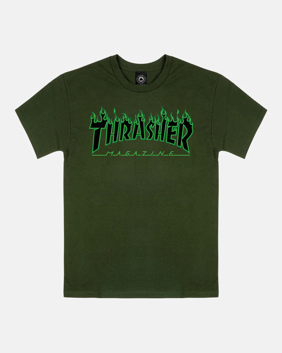 FLAME GREEN/BLACK T-SHIRT - FOREST GREEN