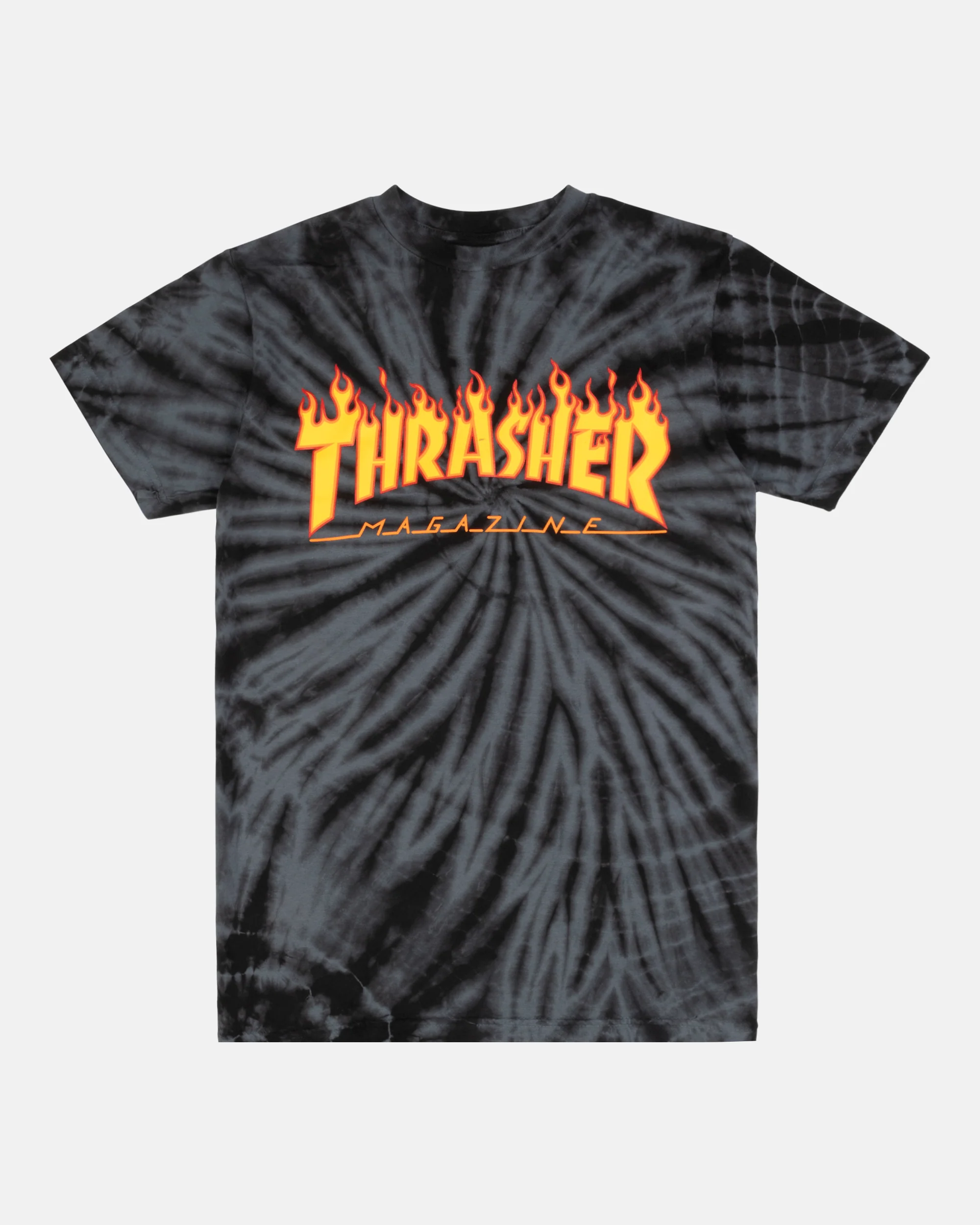 FLAME - WOMENS TSHIRT - TIE DYE BLACK / GREY [ZUMIEZ]