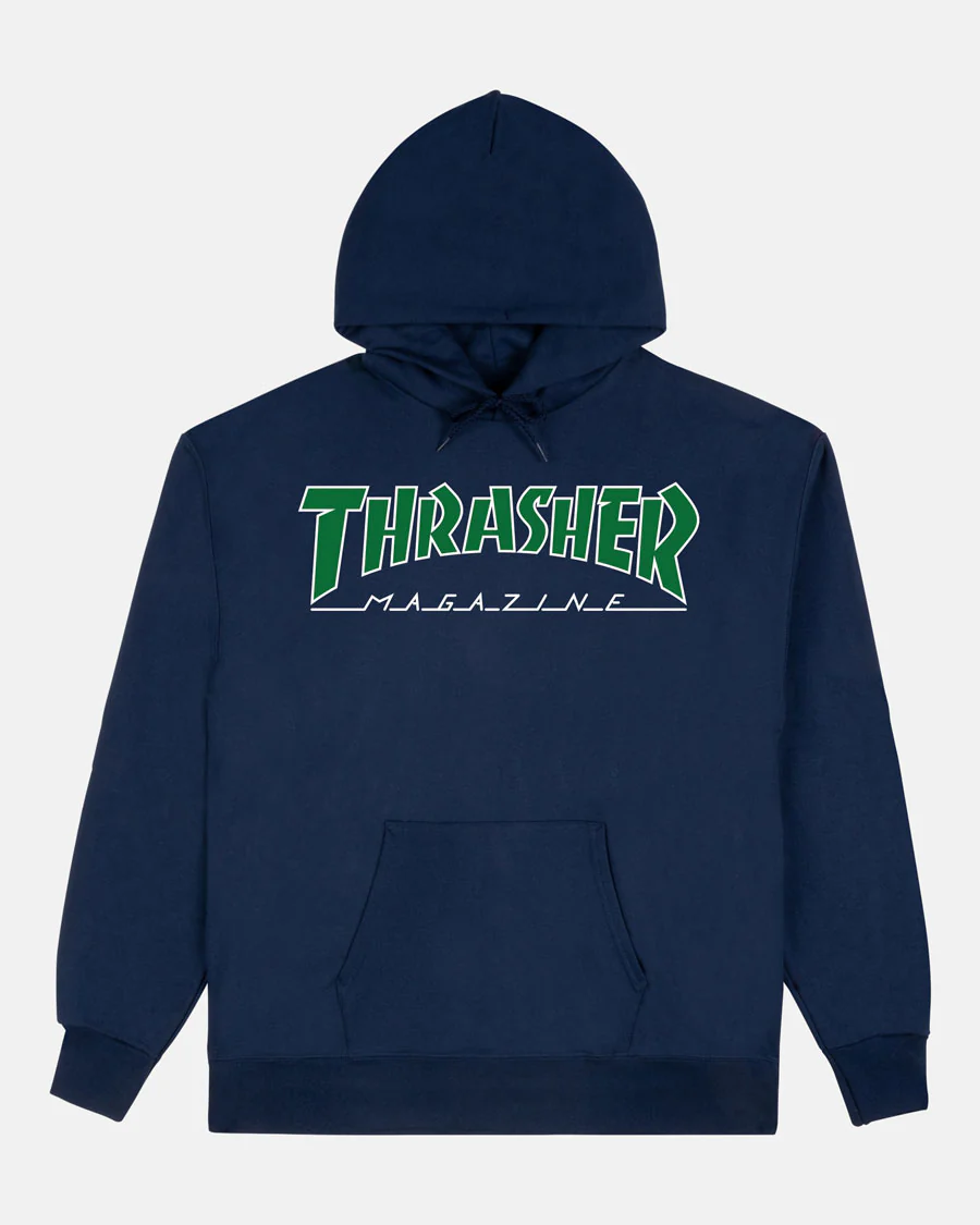 OUTLINED HOODIE - NAVY/GREEN