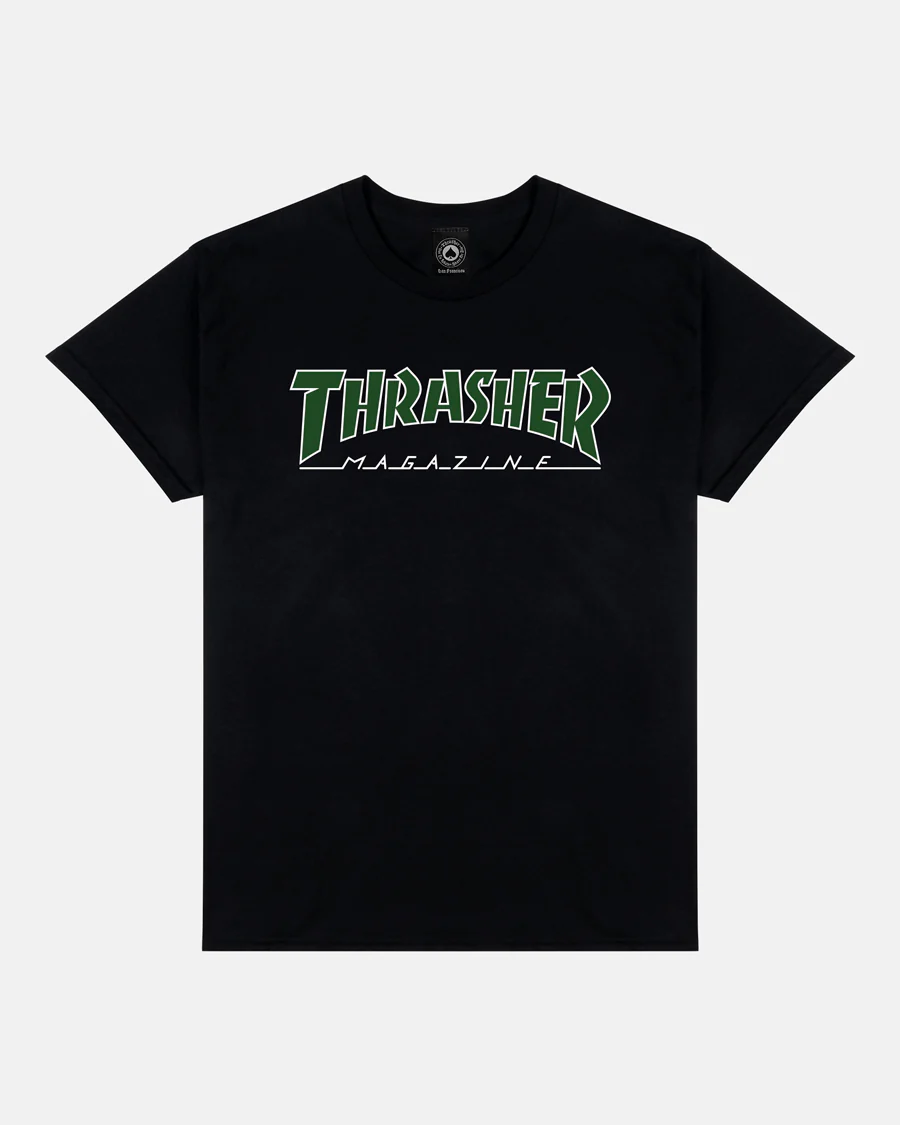 OUTLINED WHITE/GREEN T-SHIRT - BLACK