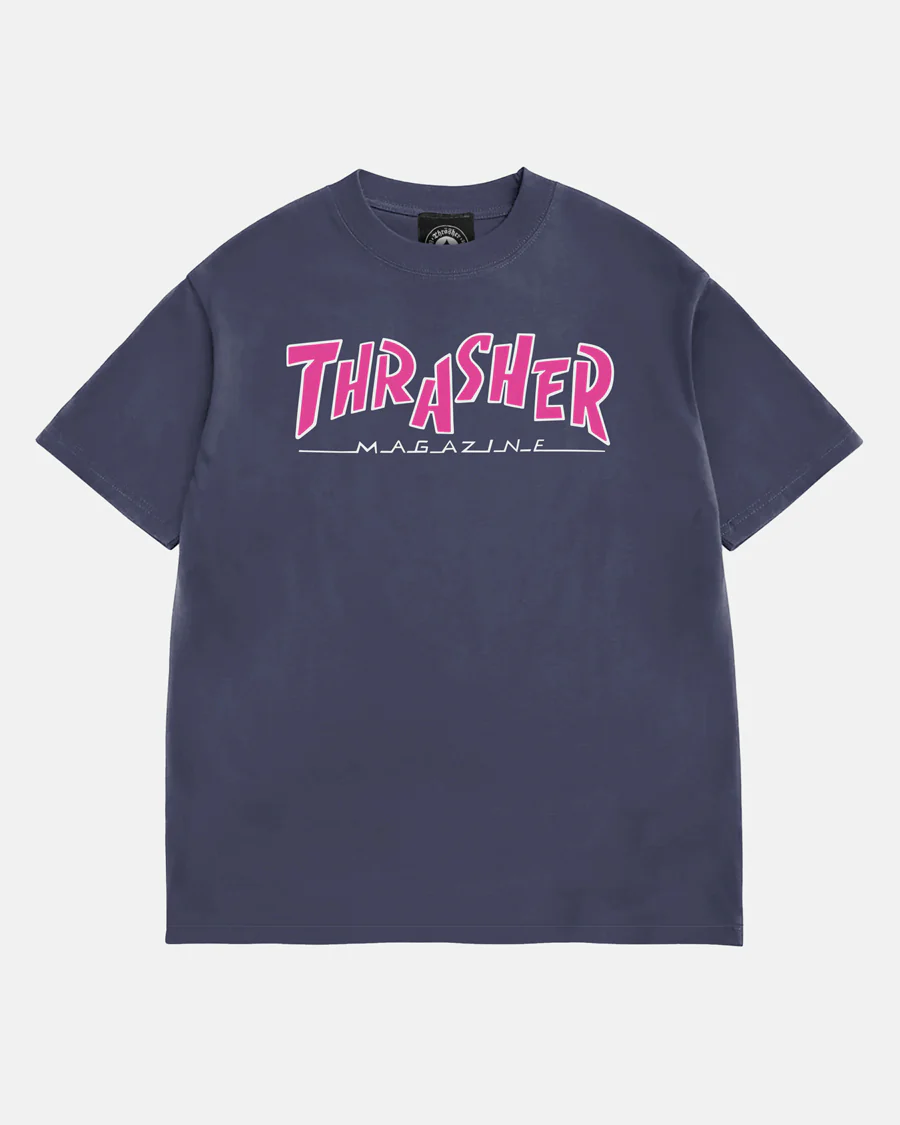 PARRA MAG BOXY T-SHIRT - NAVY