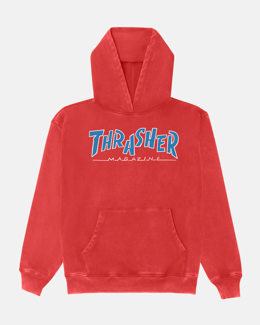 PARRA MAG VINTAGE HEAVYWEIGHT HOODIE - RED